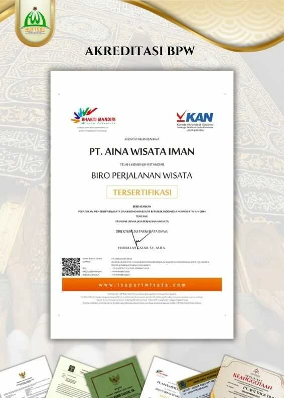 PT Aina Wisata Iman — Biro Perjalanan Wisata Tersertifikasi